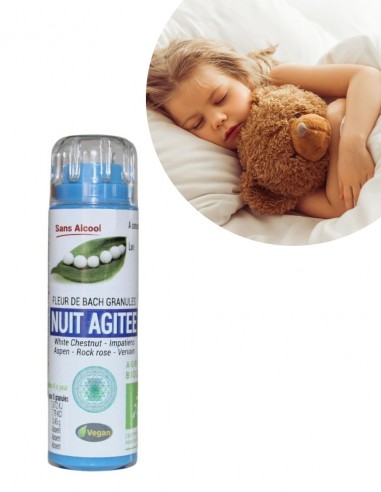 Complexe Nuit Agitée Bio sans alcool – Granules Fleurs de Bach Kosmeo