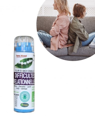 Complexe Difficultés Relationnelles Bio sans alcool – Granules Fleurs de Bach Kosmeo