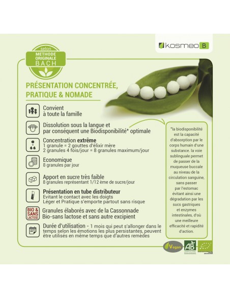 Fleurs de Bach utilisées dans le complexe Grignotages – soutien naturel contre les pulsions sucrées et le grignotage émotionnel