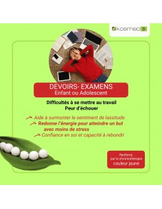 Complexe Devoirs Examens Bio sans alcool – Granules Fleurs de Bach Kosmeo 2