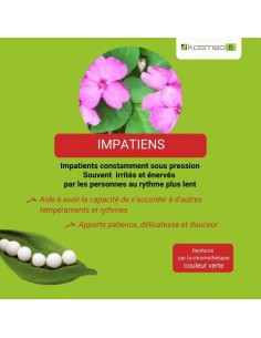 Fleur de Bach IMPATIENS n°18 (Impatiente) – granules sans alcool Kosméo 2