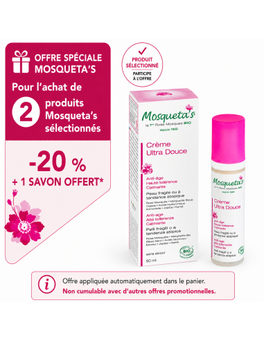 Crème Ultra Douce Mosqueta’s – soin apaisant et protecteur à l’Huile de Rose Musquée bio
