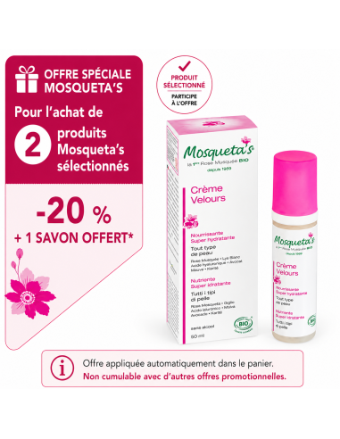 Crème Ultra Douce Mosqueta’s – soin apaisant et protecteur à l’Huile de Rose Musquée bio