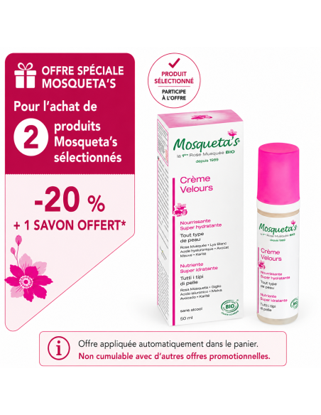 Crème Ultra Douce Mosqueta’s – soin apaisant et protecteur à l’Huile de Rose Musquée bio