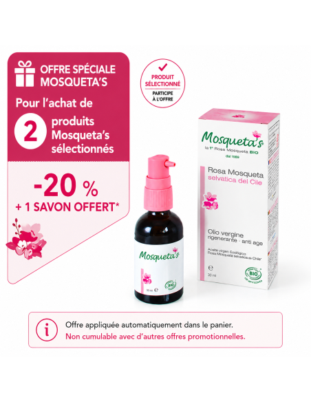 Huile de Rose Musquée du Chili Bio 30 ml Mosqueta’s – soin régénérant anti-âge et réparateur