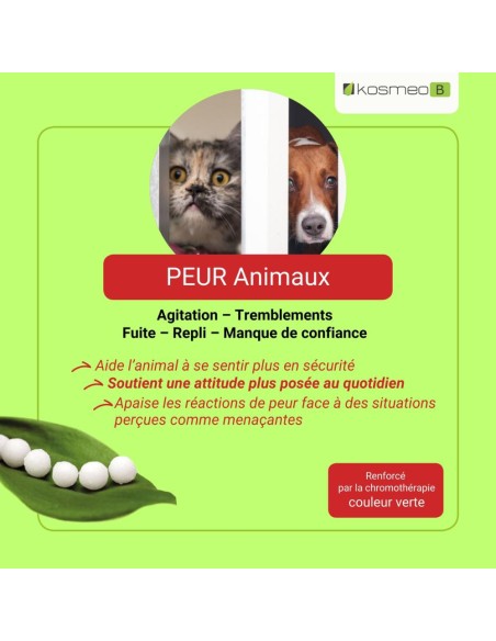 Fleurs de Bach Complexe Animaux Peurs– Fuite  Replis manque de confiance